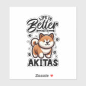 Bestes Leben mit Akita Aufkleber (Blatt)