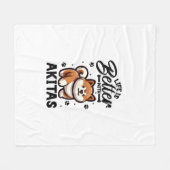 Bestes Leben mit Akita Fleecedecke (Vorderseite (Horizontal))