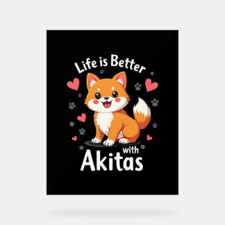 Bestes Leben mit Akita Tank Top Acrylschild