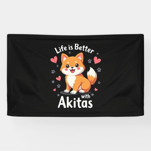 Bestes Leben mit Akita Tank Top Banner (Horizontal)