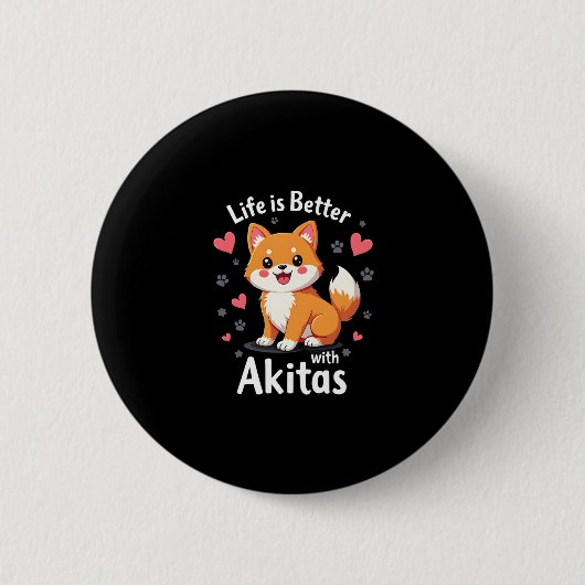 Bestes Leben mit Akita Tank Top Button (Vorderseite)