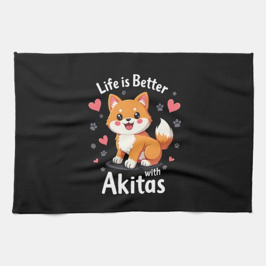 Bestes Leben mit Akita Tank Top Geschirrtuch (Horizontal)