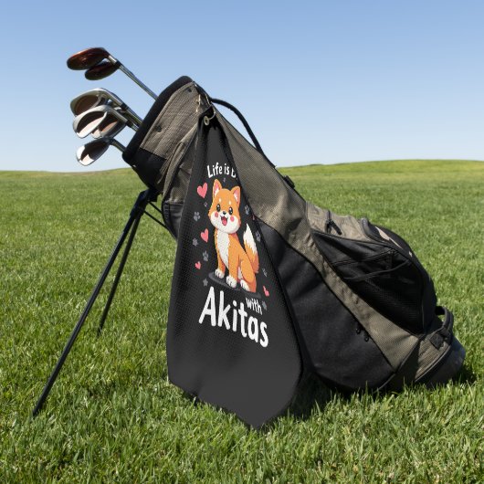 Bestes Leben mit Akita Tank Top Golfhandtuch (Gras)