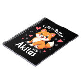 Bestes Leben mit Akita Tank Top Notizblock (Linke Seite)