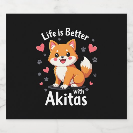 Bestes Leben mit Akita Tank Top Schaumweinetikett (Einzelnes Label)