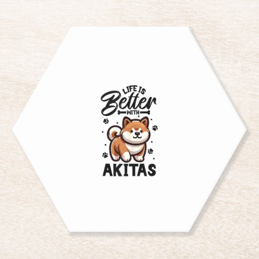 Bestes Leben mit Akita Untersetzer (Vorderseite)
