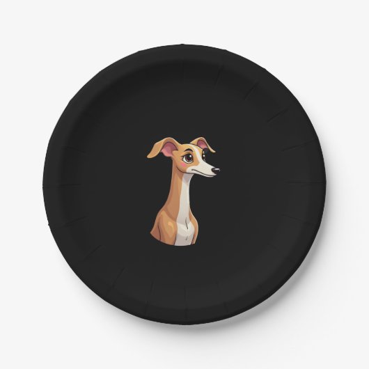 Bestes Leben mit Arabian Greyhound Long Sleeve T-S Pappteller (Vorderseite)