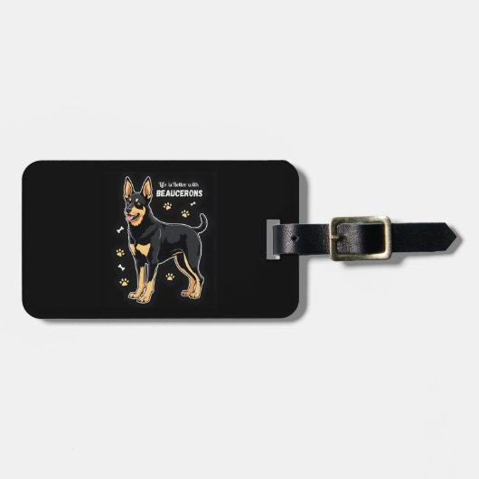 Bestes Leben mit Beauce Sheepdog Top Gepäckanhänger (Vorderseite horizontal)