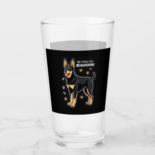 Bestes Leben mit Beauce Sheepdog Top Glas (Vorderseite)