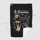 Bestes Leben mit Beauce Sheepdog Top Golfhandtuch (Insitu)