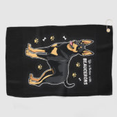 Bestes Leben mit Beauce Sheepdog Top Golfhandtuch (Horizontal)