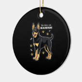 Bestes Leben mit Beauce Sheepdog Top Keramik Ornament (Links)