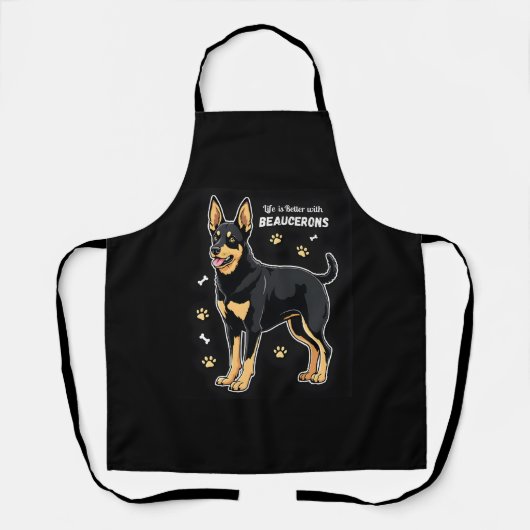 Bestes Leben mit Beauce Sheepdog Top Schürze (Vorderseite)