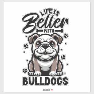Bestes Leben mit Bulldog Aufkleber