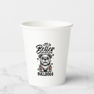 Bestes Leben mit Bulldog Pappbecher