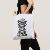 Bestes Leben mit Bulldog Tasche (Von Nahem)