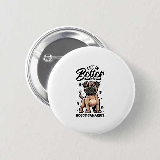 Bestes Leben mit Dogo Canario Button (Vorne & Hinten)
