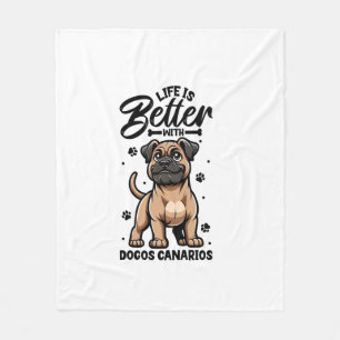 Bestes Leben mit Dogo Canario Fleecedecke