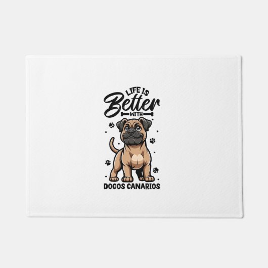 Bestes Leben mit Dogo Canario Fußmatte (Vorderseite)