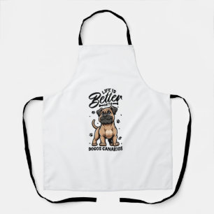Bestes Leben mit Dogo Canario Schürze