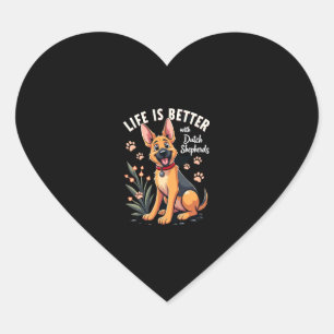 Bestes Leben mit Dutch Shepherd Tank Top Herz-Aufkleber