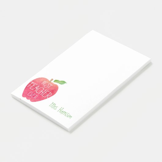 Bestes Lehrer-überhaupt kundengebundenes rotes Post-it Klebezettel (angewinkelt)