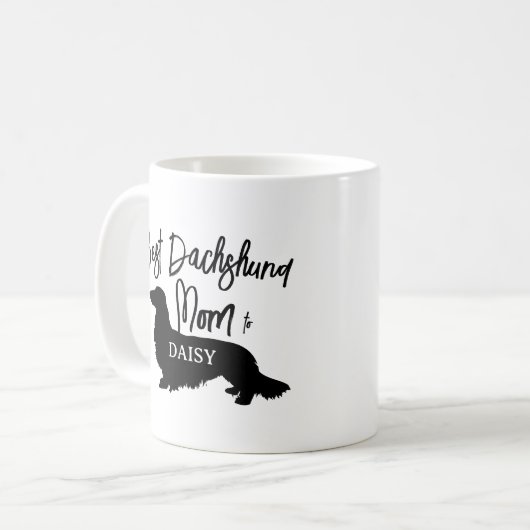 Bestes Long Hair Dackel Hund Mama Geschenk Kaffeetasse (Vorderseite Links)