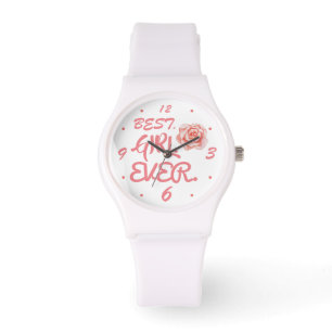 BESTES. MÄDCHEN. ÜBERHAUPT. Rose Blume Armbanduhr