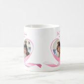 Bestes Mama-Foto mit rosafarbenem FlachHerz Kaffeetasse (Mittel)