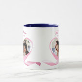 Bestes Mama-Foto mit rosafarbenem FlachHerz Tasse (Zentrum)