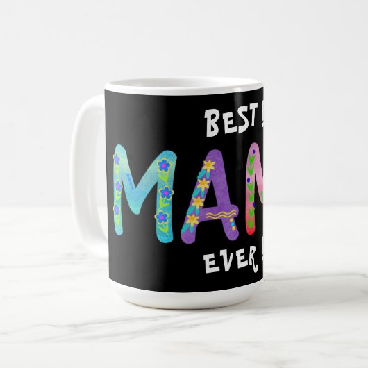 Bestes Mamá je! Fettflorale Bohemische Kaffee-Tass Kaffeetasse (Vorderseite Links)