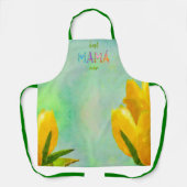 Bestes Mamá je! Gelbe Tulips-Schürze Schürze (Vorderseite)