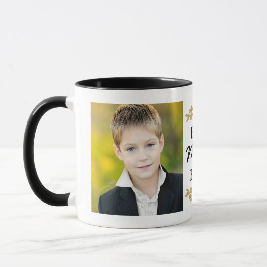 Bestes Mama-überhaupt GoldBlumen-Gewohnheits-Foto Tasse (Links)