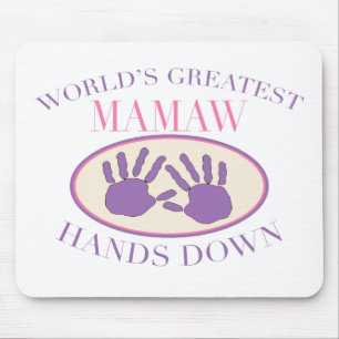 Bestes Mamaw übergibt unten T - Shirt Mousepad