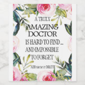 Bestes medizinisches Geschenk Dankeschön Weinetikett (Einzelnes Label)