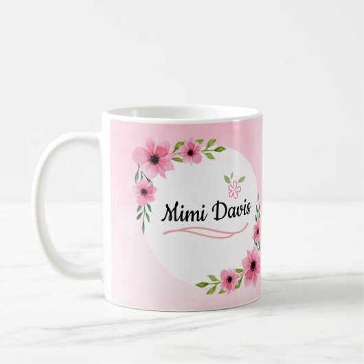 Bestes Mimi in der WeltBlumen-Tasse Kaffeetasse (Links)