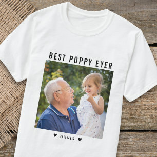 Bestes Mohn je Großvater und Großkind-Foto T-Shirt