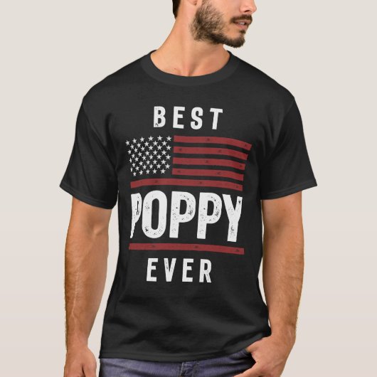 Bestes Mohngeschenk unter amerikanischer Flagge T-Shirt (Vorderseite)