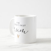 Bestes Mum Gold Herz Moderne Kalligraphie Minimali Kaffeetasse (Vorderseite Links)