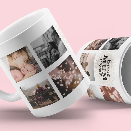 Bestes MUM je benutzerdefiniertes Gold Multi-Foto Kaffeetasse