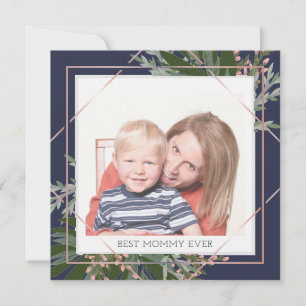 Bestes Müttertagsfloral Personalisiertes Foto Feiertagskarte
