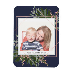 Bestes Müttertagsfloral Personalisiertes Foto Magnet
