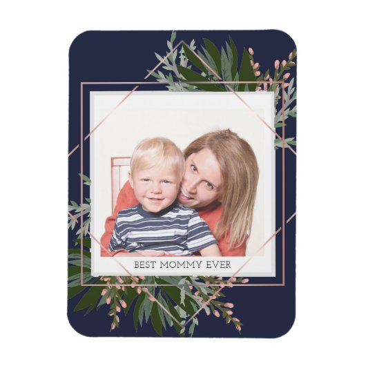 Bestes Müttertagsfloral Personalisiertes Foto Magnet (Vertikal)