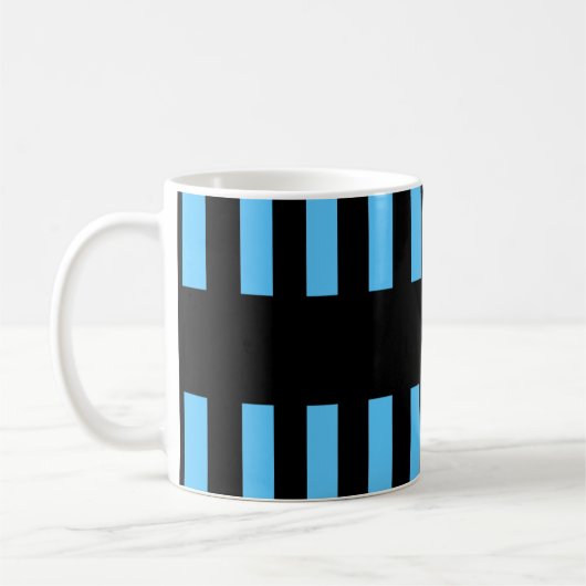 Bestes NACHBAR-überhaupt BLAUES SCHWARZES Stripes Kaffeetasse (Links)