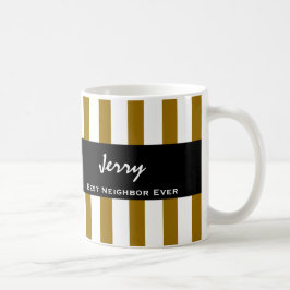 Bestes NACHBAR-überhaupt GOLD Stripes Kaffeetasse