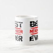 Bestes NACHBAR überhaupt Schmutz-Art-Schwarz-Rot Kaffeetasse (Mittel)