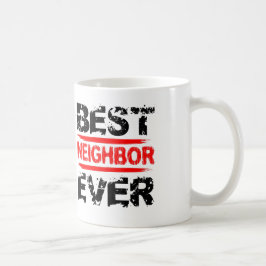 Bestes NACHBAR überhaupt Schmutz-Art-Schwarz-Rot Kaffeetasse