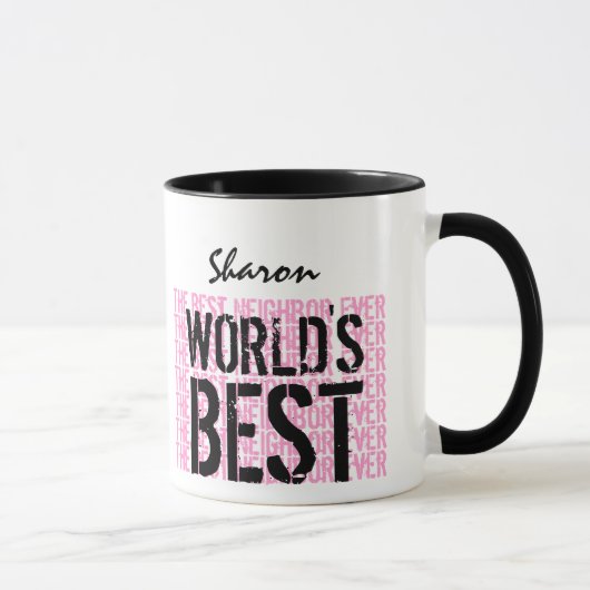 Bestes Nachbarder Name-Geschenk V22B der Welt Tasse (Rechts)