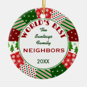 BESTES NACHBARN Weihnachtsgeschenk Keramik Ornament (Vorne)