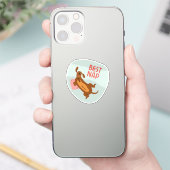 Bestes Nickerchen niedlicher illustrierter Hund Aq Aufkleber (Telefon)